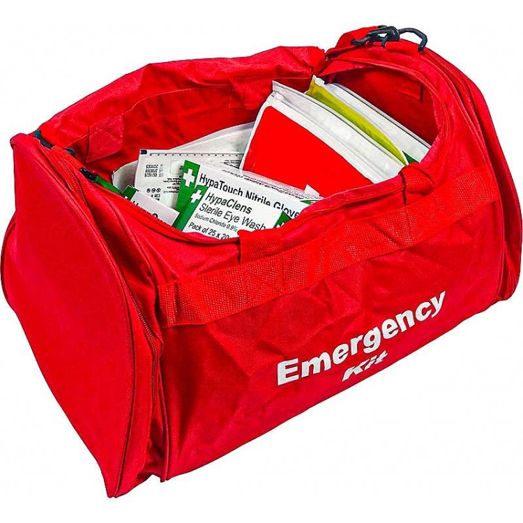 Emergency Trauma Kit in Red Emergency Bag