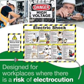 Electric Shock Rescue Hook with Poster and Sign