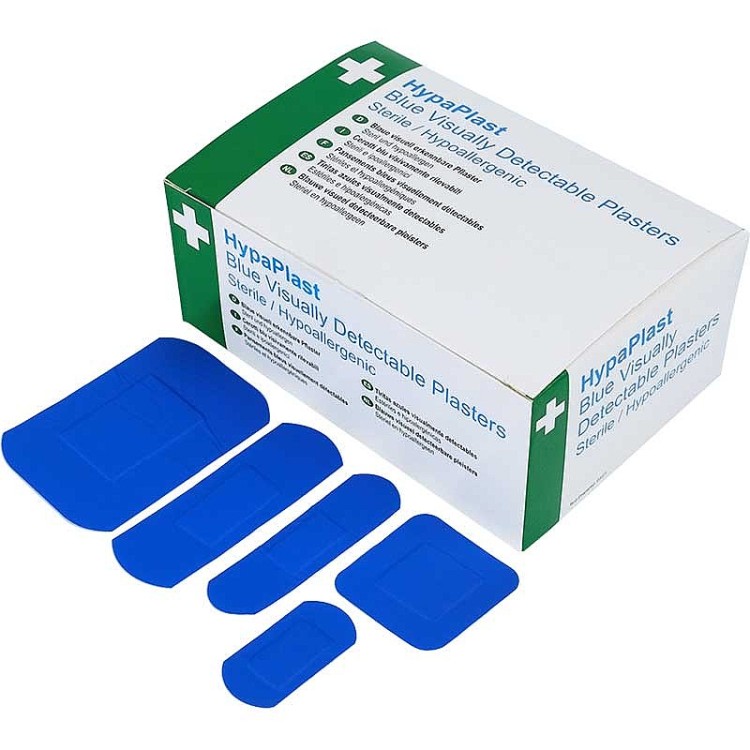 HypaPlast Blue Visually Detectable Plasters - Assorted (Pack of 100)