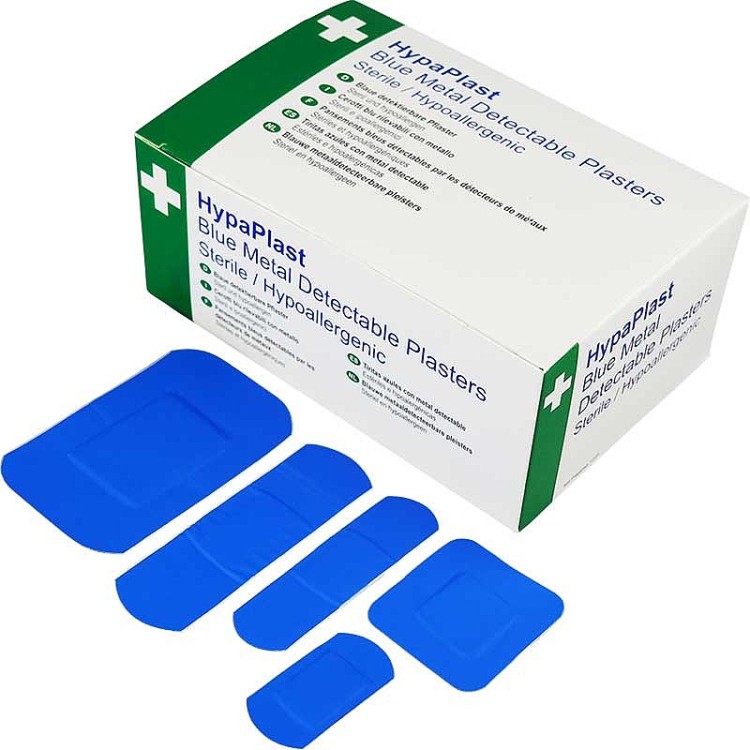 HypaPlast Blue Metal Detectable Plasters - Assorted (Pack of 100)