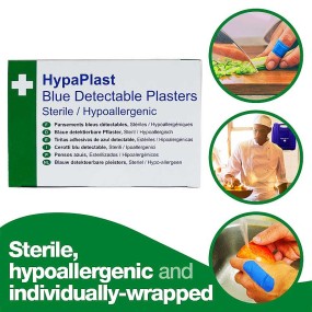 HypaPlast Blue Metal Detectable Plasters - Assorted (Pack of 100)