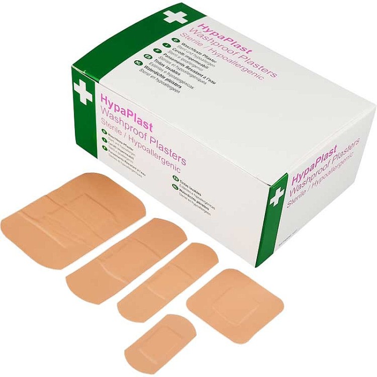 HypaPlast Pink Washproof Plasters - Assorted (Pack of 100)