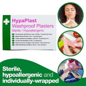 HypaPlast Pink Washproof Plasters - Assorted (Pack of 100)