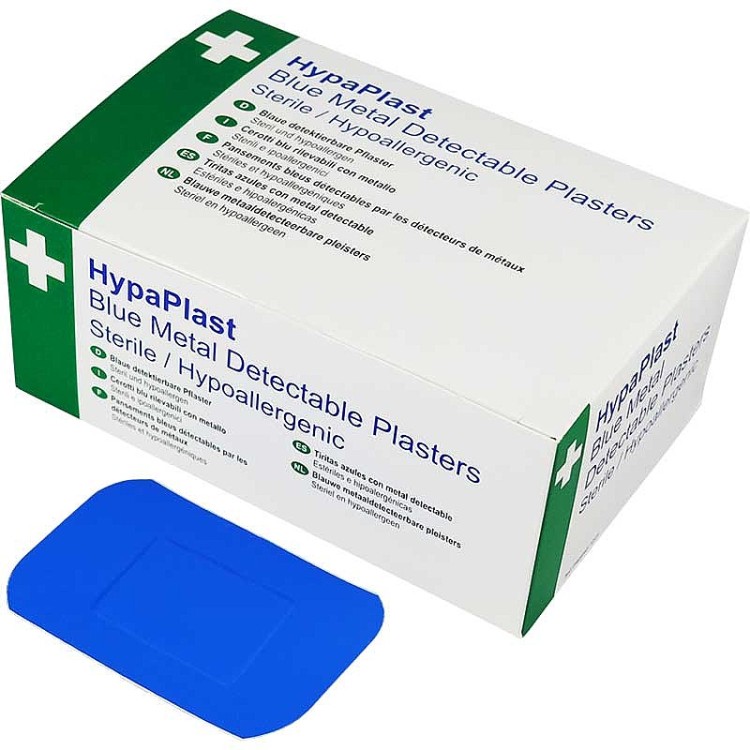 HypaPlast Blue Catering Plasters - 7.2x5cm (Pack of 100)