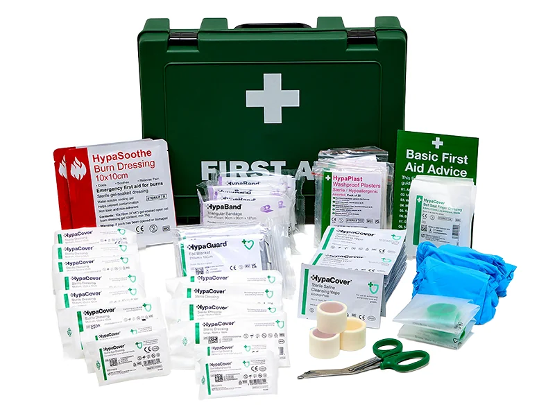 BS 8599-1 workplace first aid kit case with sterile medical contents