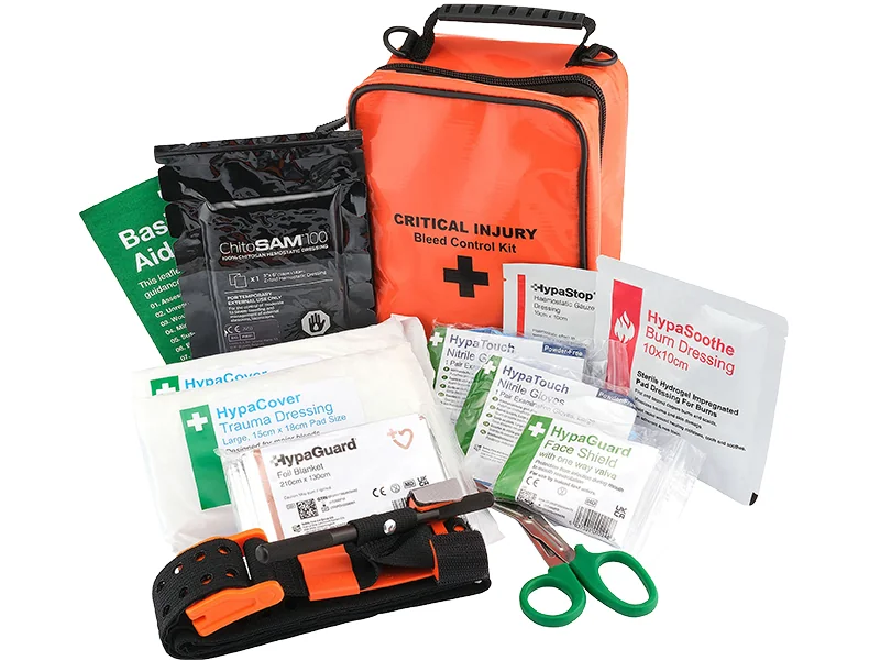 Trauma wound dressings, C-A-T tourniquet, and catastrophic bleed control equipment